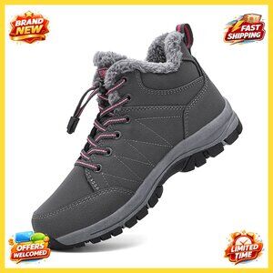 Women's Waterproof Snow Boots with Fur Lining, Anti-Slip Winter Outdoor Shoes